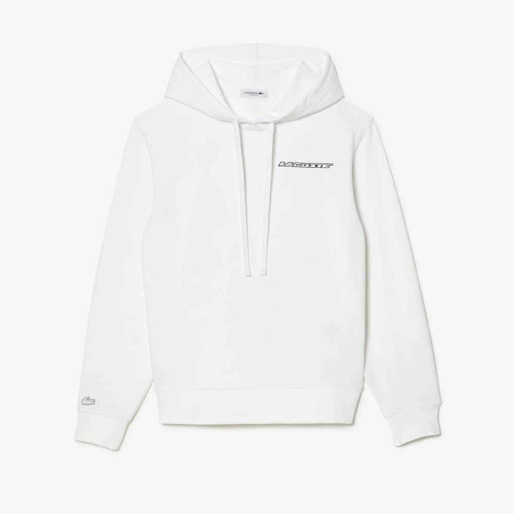 Lacoste Loose Fit Hoodie with Contrast Branding White | QKB-986423