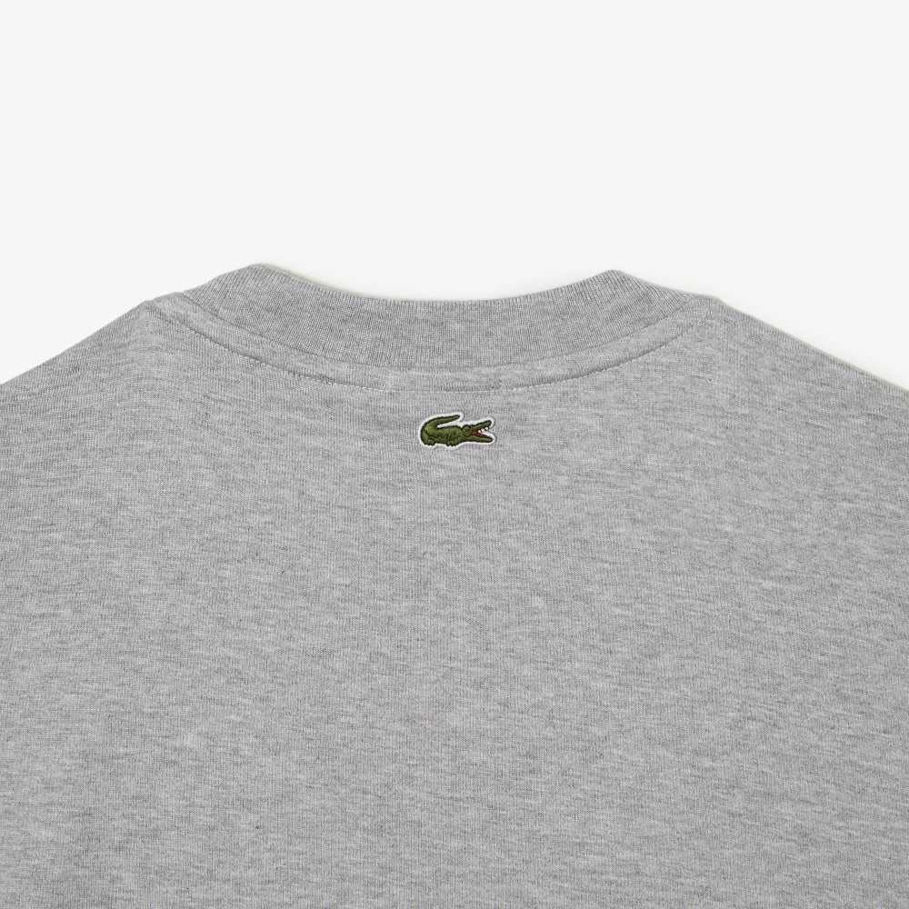 Lacoste Loose Fit Large Crocodile Organic Cotton T-Shirt Grey Chine | NCF-539172