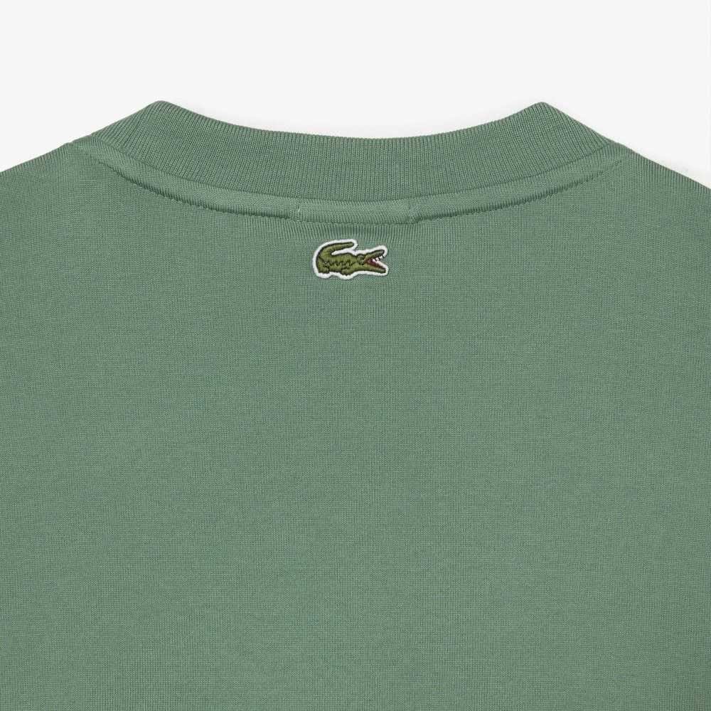 Lacoste Loose Fit Large Crocodile Organic Cotton T-Shirt Khaki Green | XMW-396481