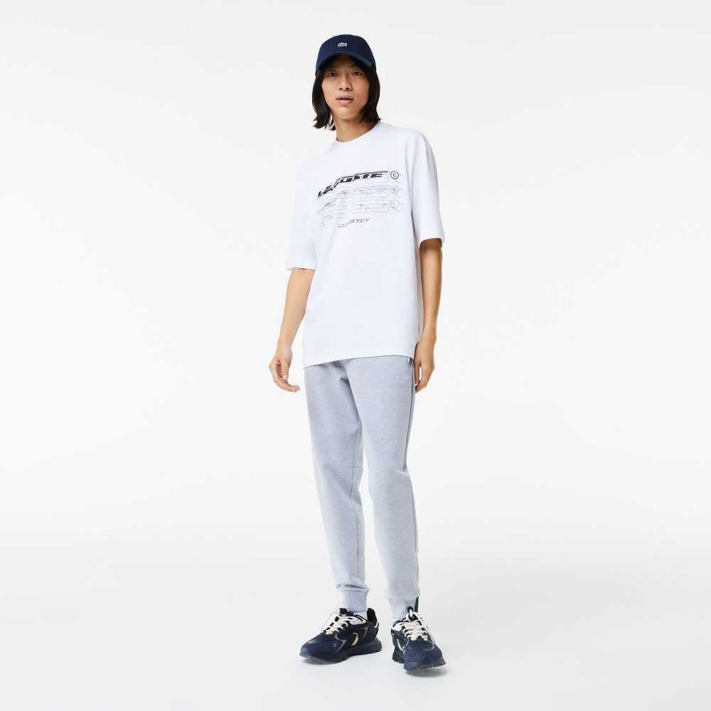 Lacoste Loose Fit Organic Cotton Pique T-Shirt White | WUV-547268