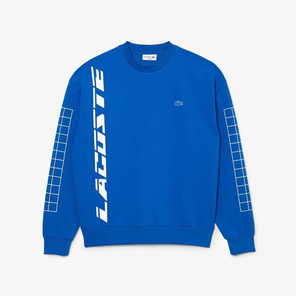 Lacoste Loose Fit Pique Sweatshirt Blue | UEC-463782