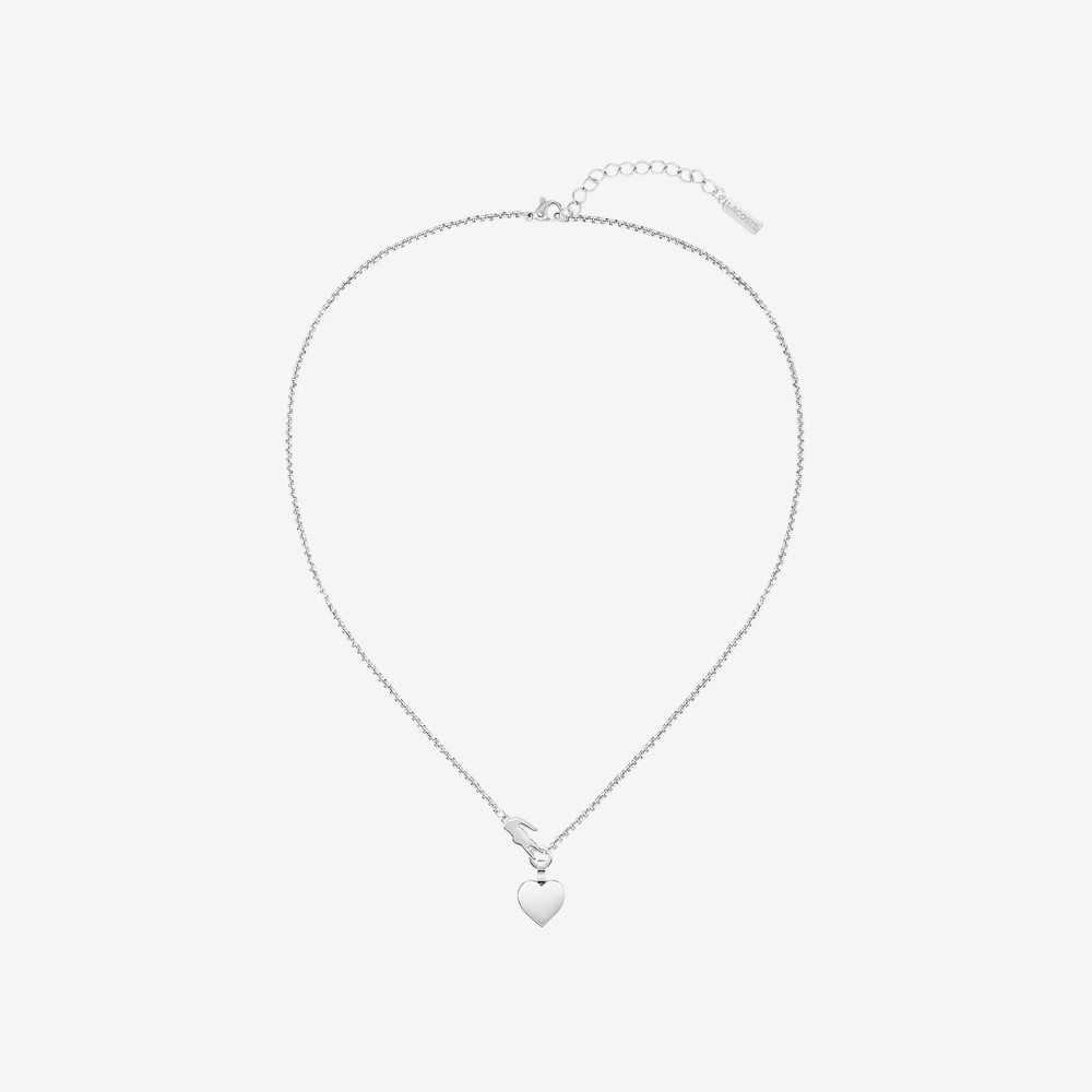 Lacoste Love My Croc Necklace Silver | RGT-312689