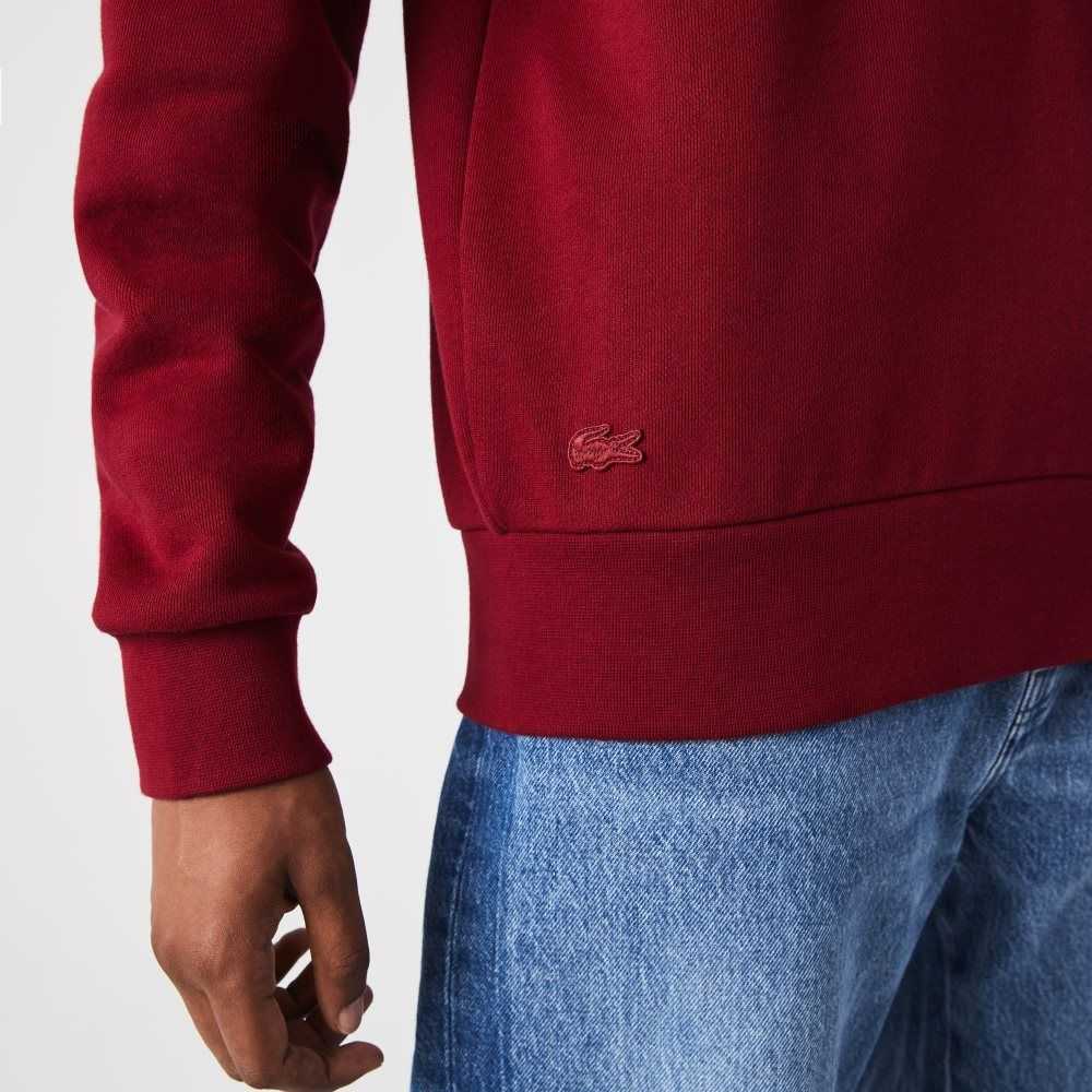 Lacoste Made In France Organic Cotton Fleece Sweatshirt Bordeaux | RZK-287639