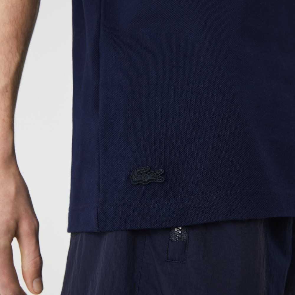 Lacoste Made in France Regular Fit Organic Cotton Polo Navy Blue | MFD-497208