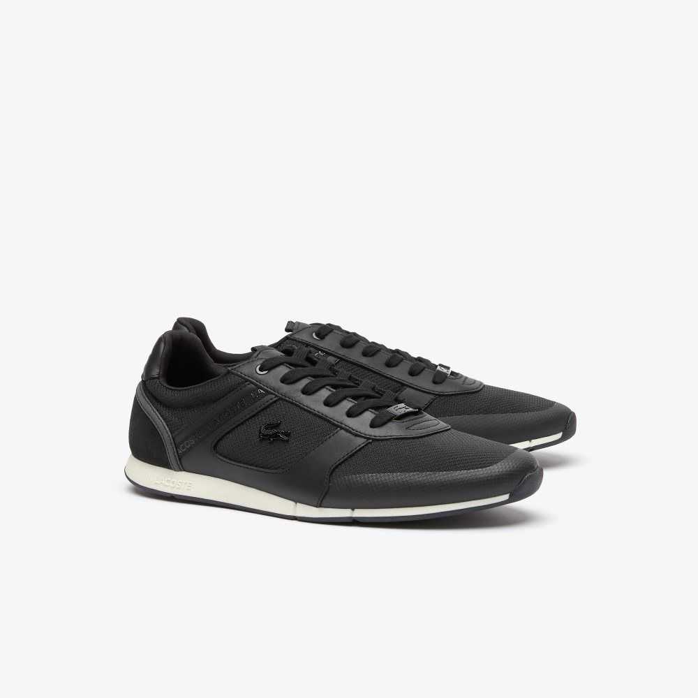 Lacoste Menerva Leather Sneakers Black/White | YWZ-536418