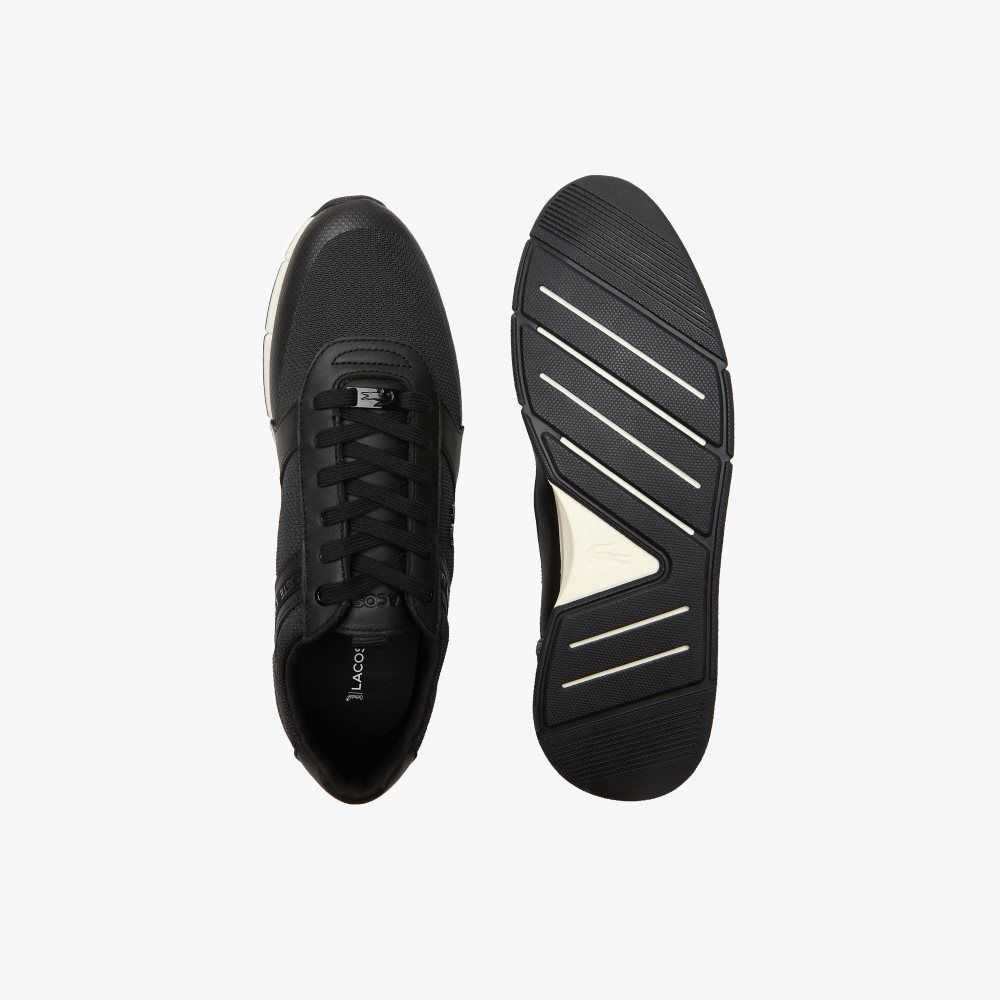 Lacoste Menerva Leather Sneakers Black/White | YWZ-536418