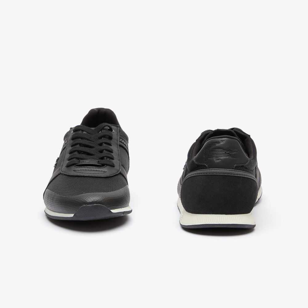 Lacoste Menerva Leather Sneakers Black/White | YWZ-536418