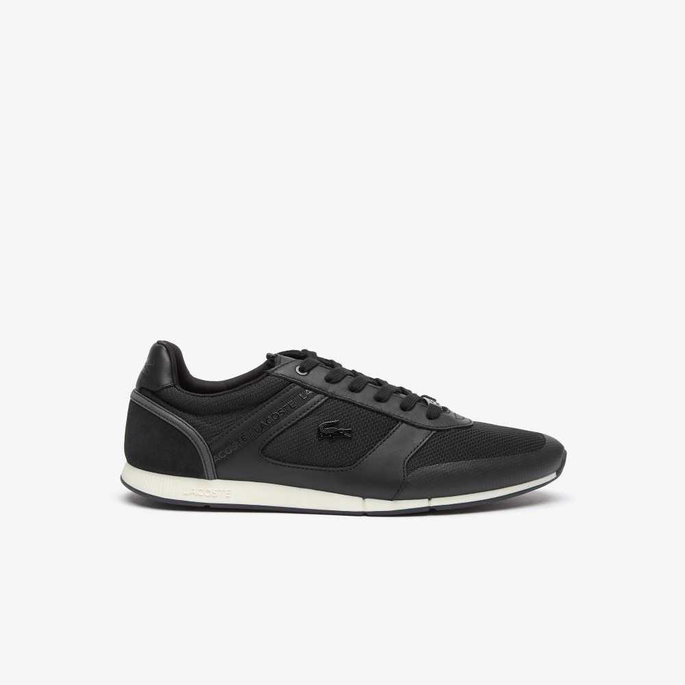 Lacoste Menerva Leather Sneakers Black/White | YWZ-536418