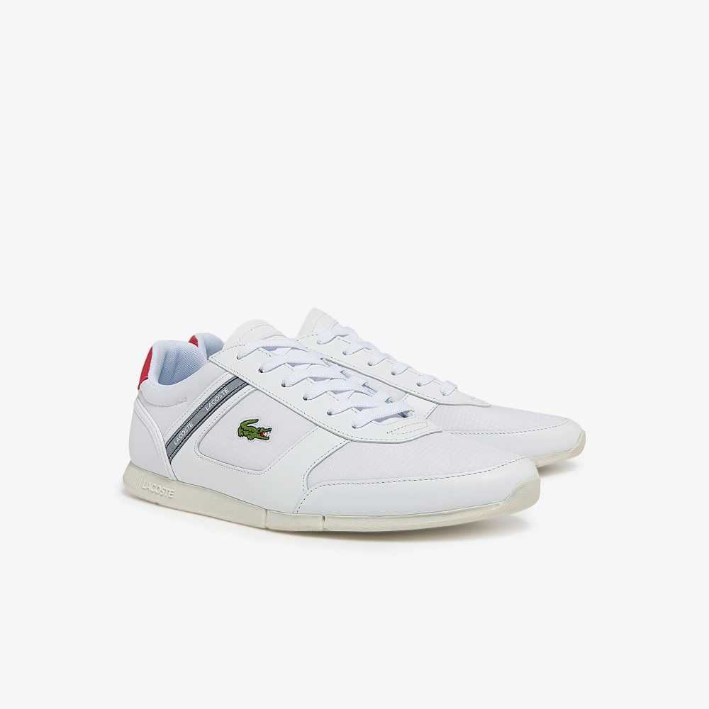 Lacoste Menerva Sport Leather Accent Sneakers White / Red | MHU-937102