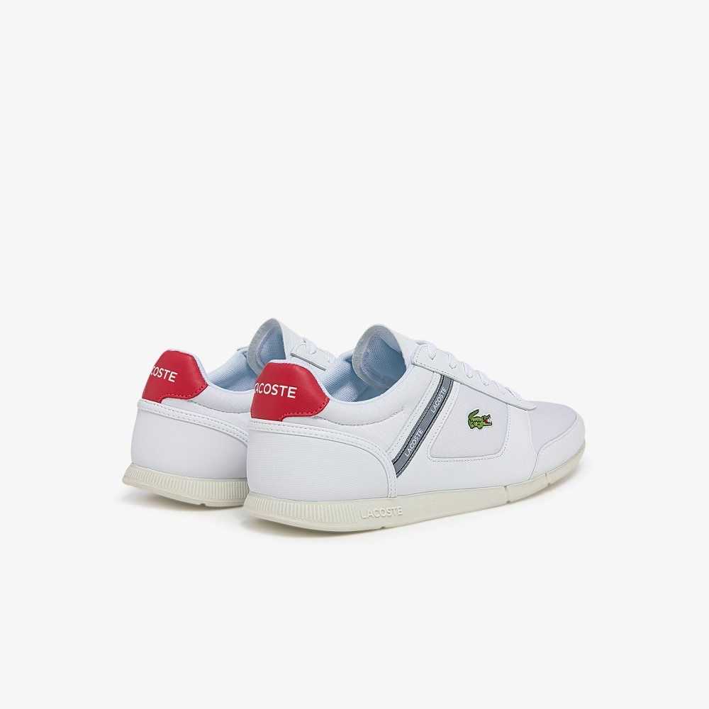 Lacoste Menerva Sport Leather Accent Sneakers White / Red | MHU-937102