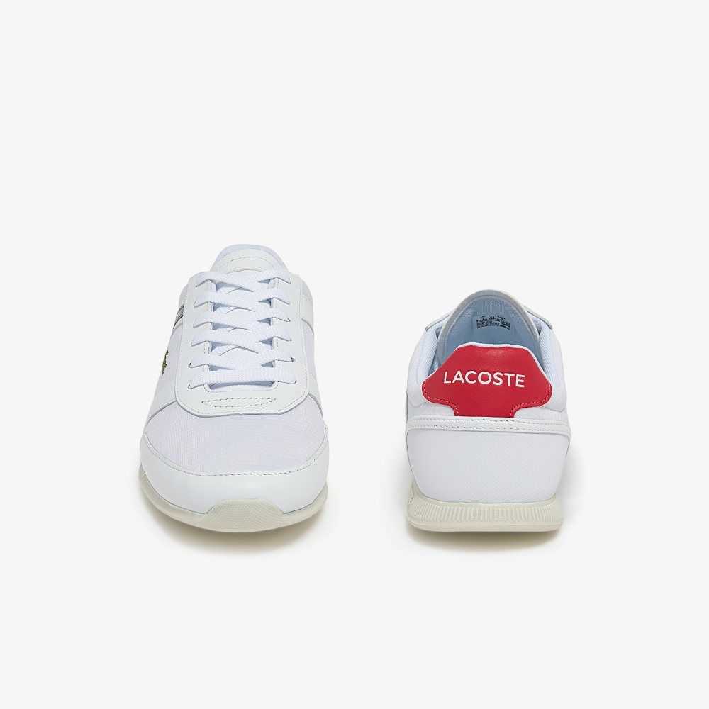 Lacoste Menerva Sport Leather Accent Sneakers White / Red | MHU-937102