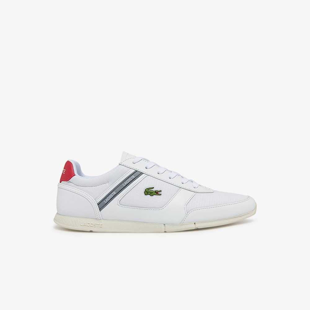 Lacoste Menerva Sport Leather Accent Sneakers White / Red | MHU-937102