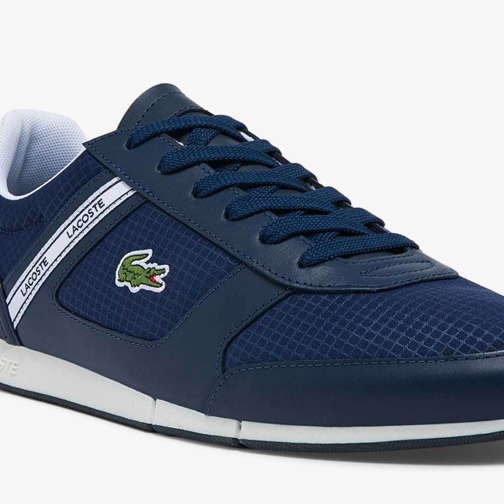 Lacoste Menerva Sport Leather Sneakers Nvy/Wht | RJF-623175