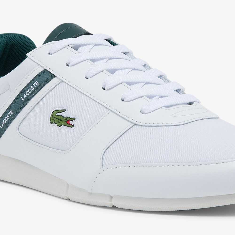 Lacoste Menerva Sport Leather Sneakers White/Dark Green | PMO-704923