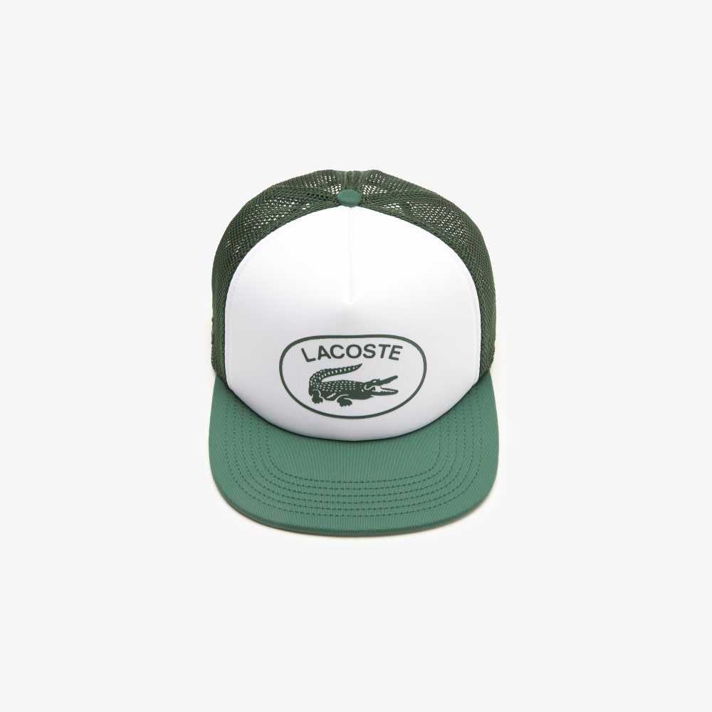 Lacoste Mesh And Neoprene Cap Green / White | HNJ-751943