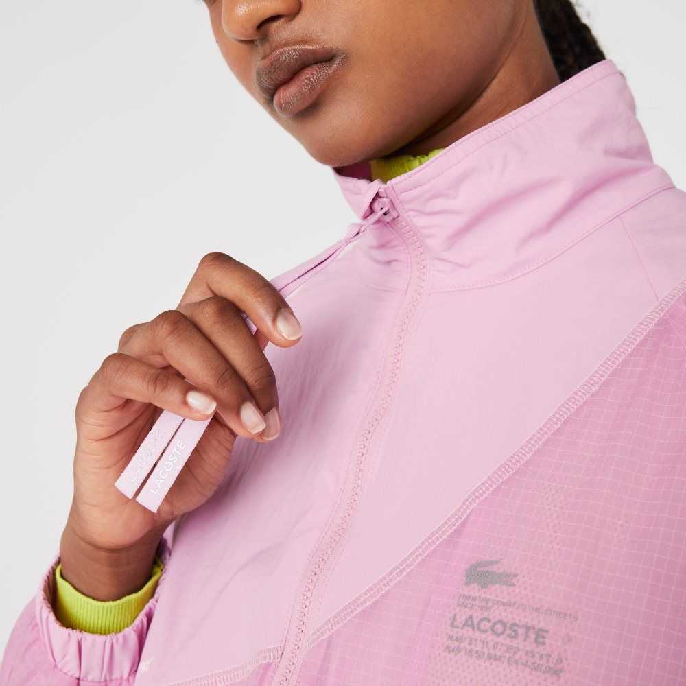 Lacoste Mesh Lined Nylon Jacket Pink | MPL-329857