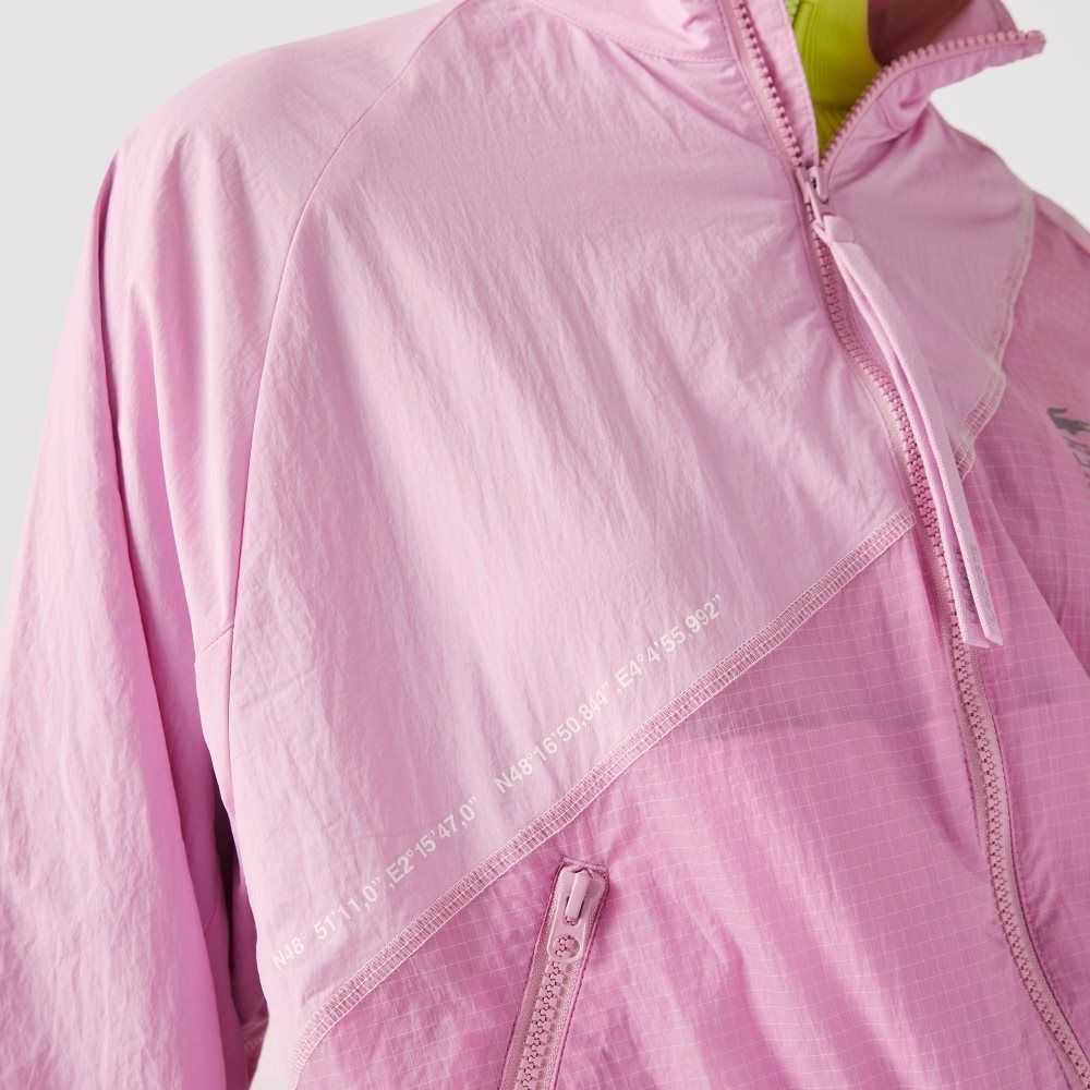 Lacoste Mesh Lined Nylon Jacket Pink | MPL-329857