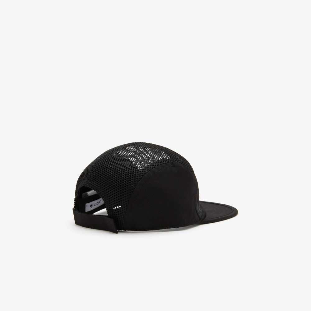 Lacoste Mesh Panel Soft Visor Black | FMQ-253679