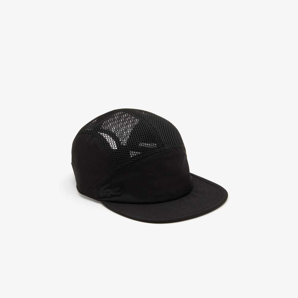 Lacoste Mesh Panel Soft Visor Black | FMQ-253679