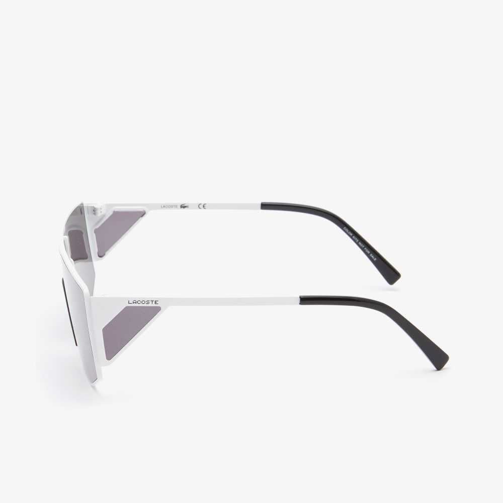 Lacoste Metal Shield x Minecraft Sunglasses Matte White | RWF-028179