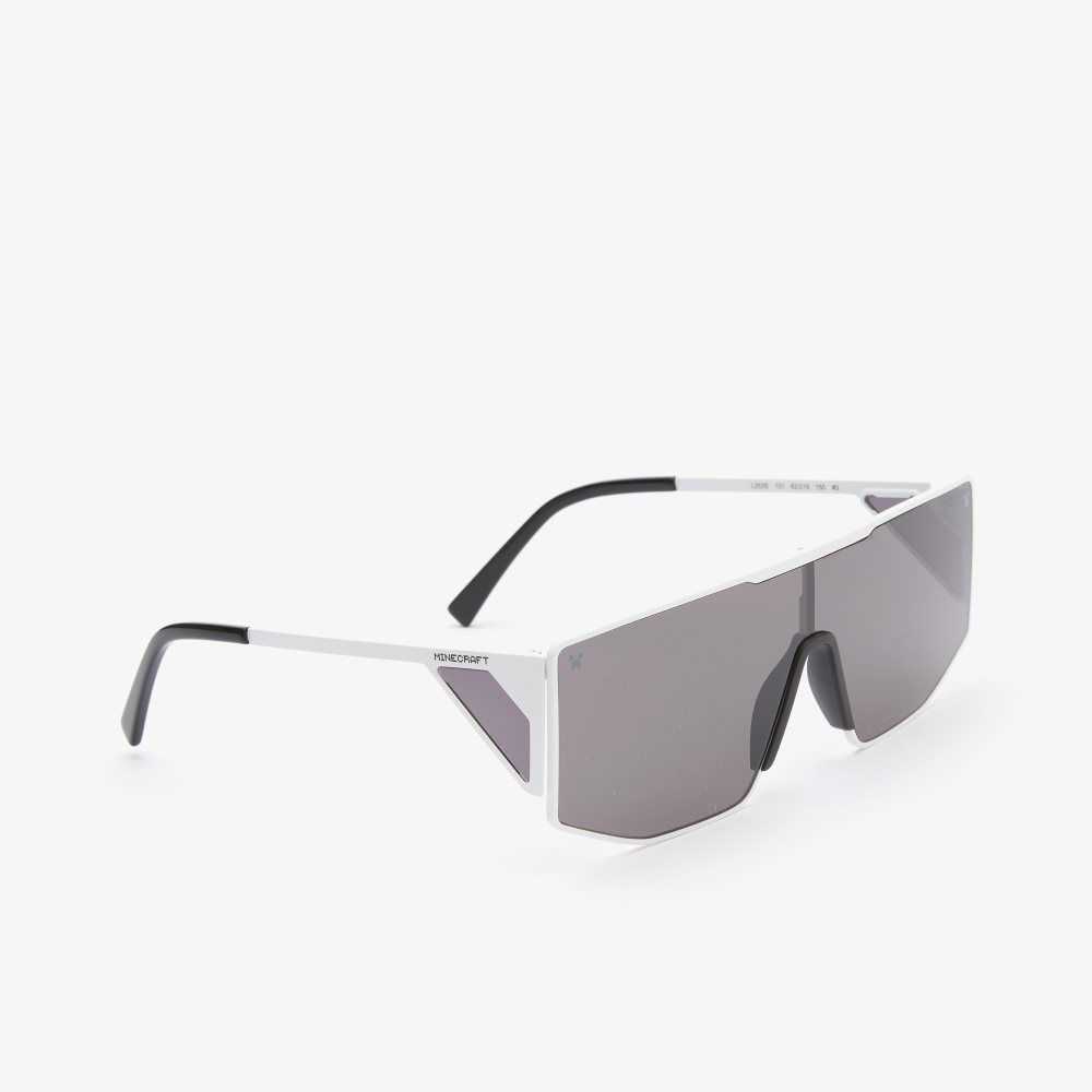 Lacoste Metal Shield x Minecraft Sunglasses Matte White | RWF-028179