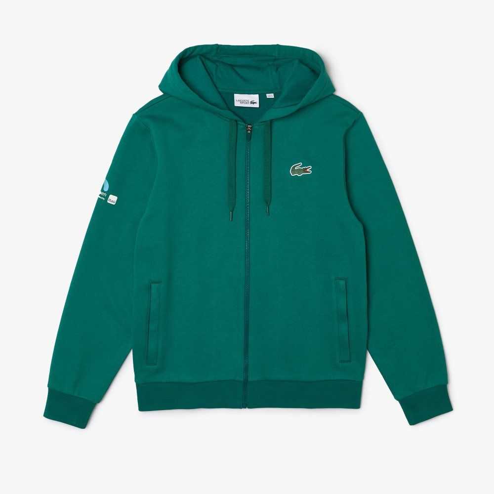 Lacoste Miami Open Hooded Sweatshirt Green | WKU-578196