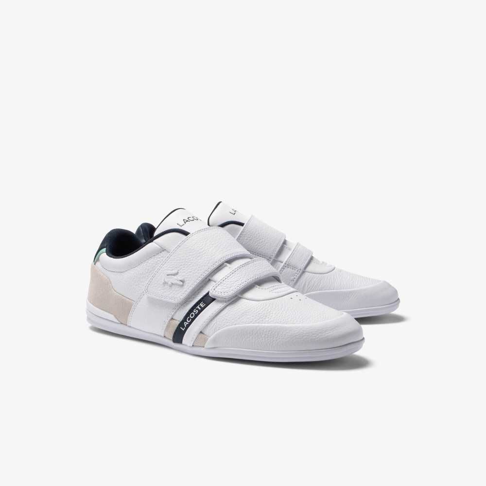 Lacoste Misano Strap Leather Sneakers White / Navy | TVN-734068