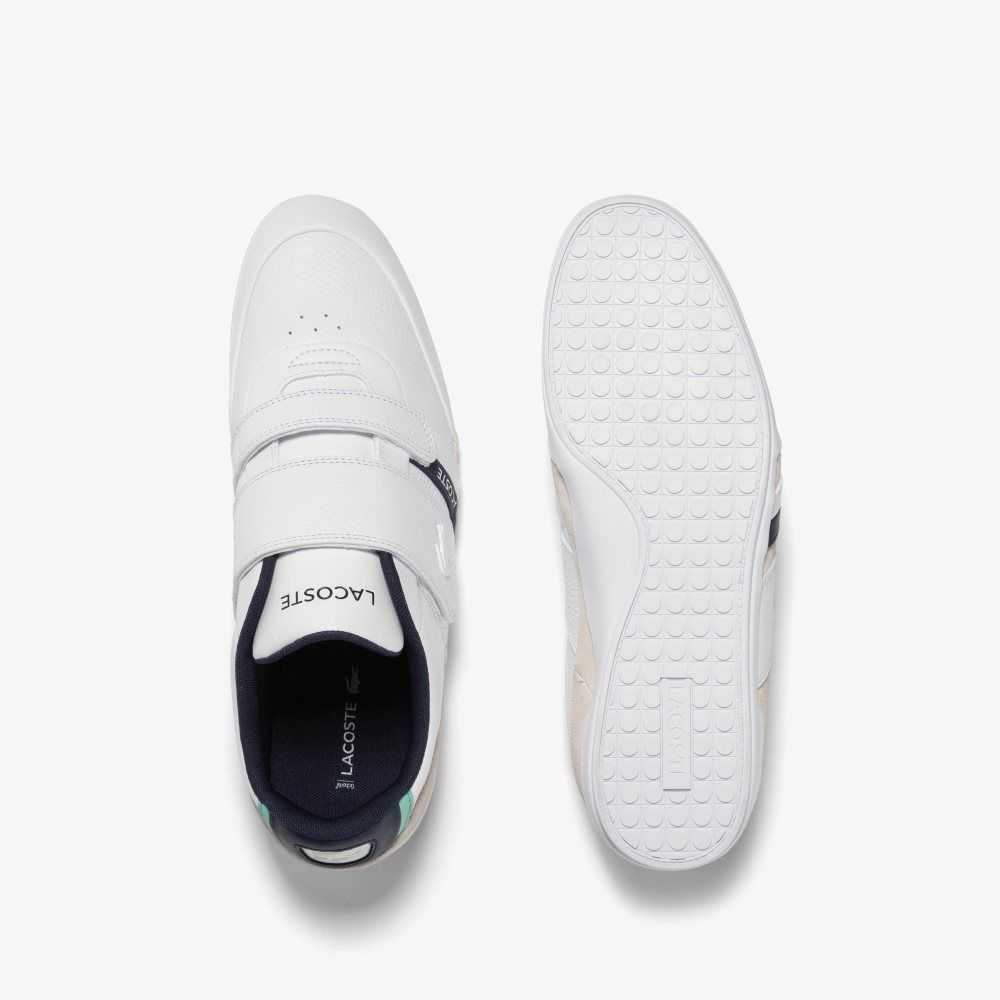 Lacoste Misano Strap Leather Sneakers White / Navy | TVN-734068