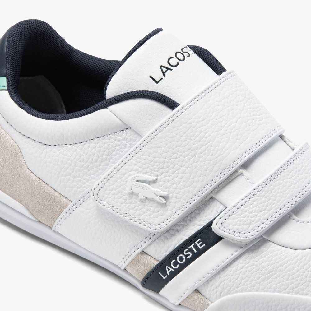 Lacoste Misano Strap Leather Sneakers White / Navy | TVN-734068