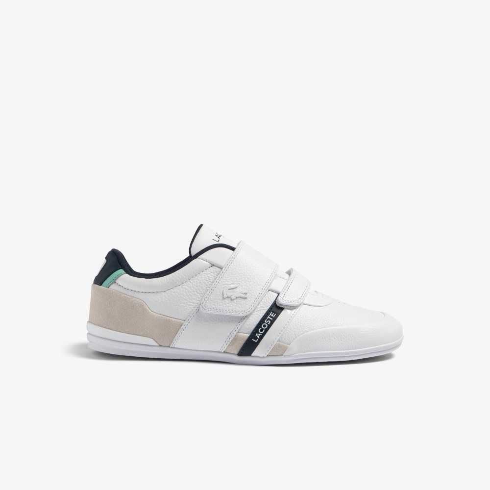 Lacoste Misano Strap Leather Sneakers White / Navy | TVN-734068