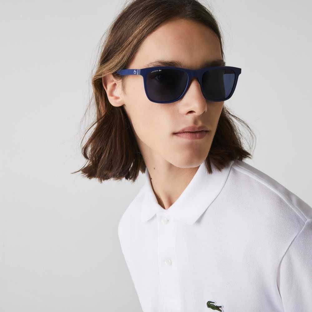 Lacoste Modified Rectangle L.12.12 Premium Sunglasses Blue | EGV-897420