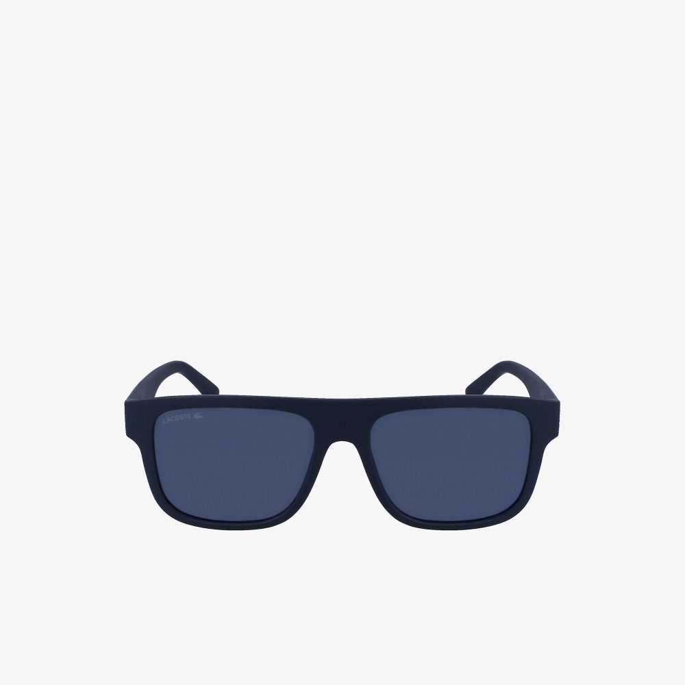 Lacoste Modified Rectangle Plant Based Resin L.12.12 Sunglasses Matte Blue | HYJ-236158