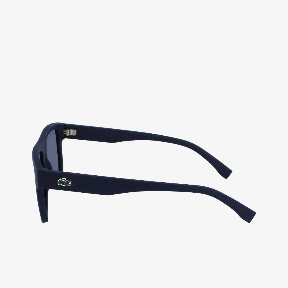 Lacoste Modified Rectangle Plant Based Resin L.12.12 Sunglasses Matte Blue | HYJ-236158