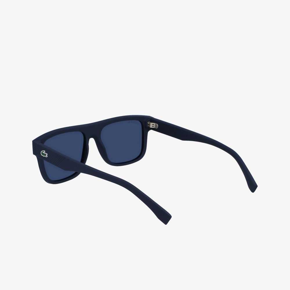 Lacoste Modified Rectangle Plant Based Resin L.12.12 Sunglasses Matte Blue | HYJ-236158