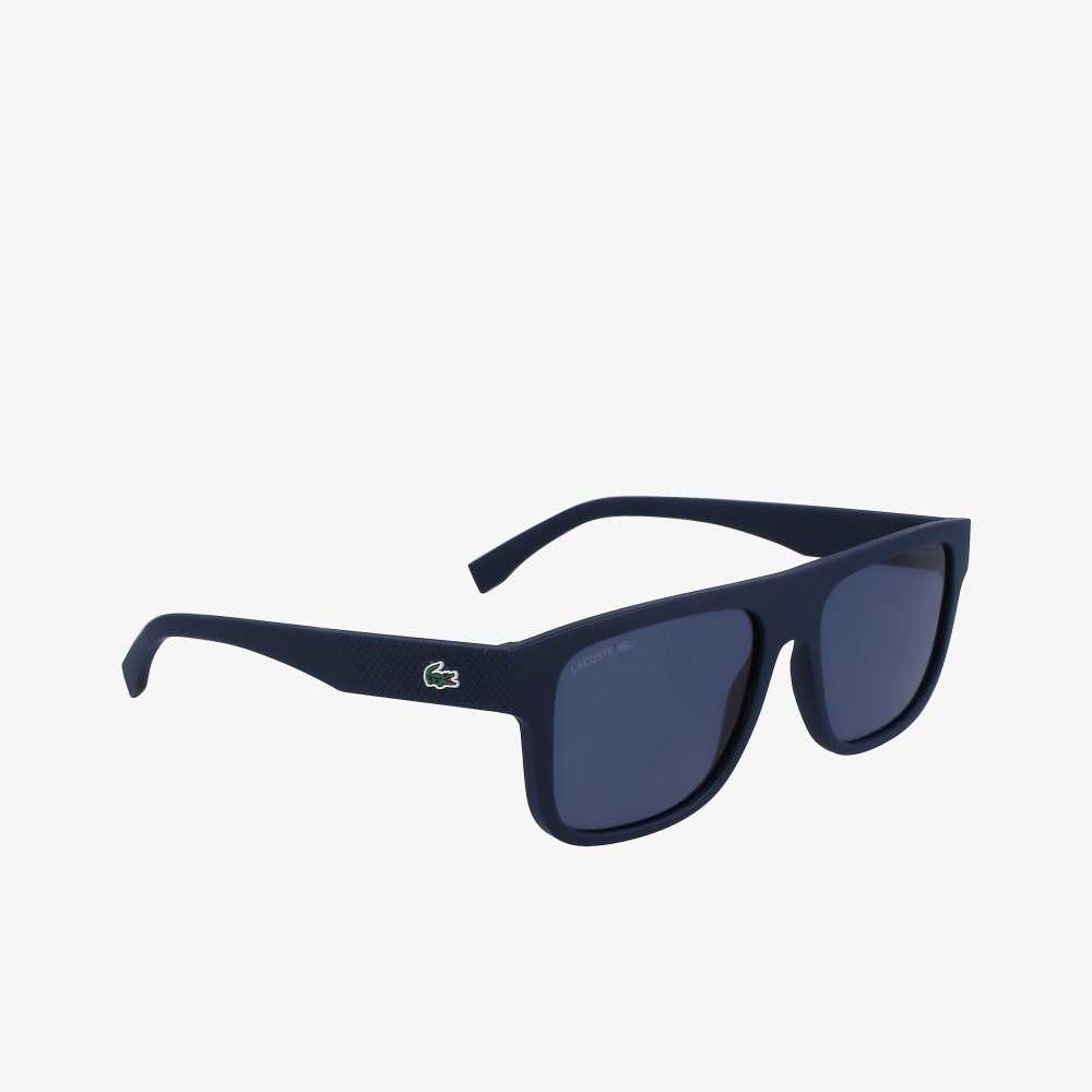 Lacoste Modified Rectangle Plant Based Resin L.12.12 Sunglasses Matte Blue | HYJ-236158