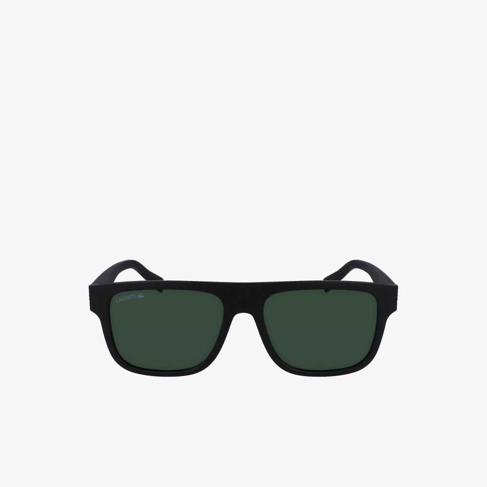 Lacoste Modified Rectangle Plant Based Resin L.12.12 Sunglasses Black/Blue | VUI-198267