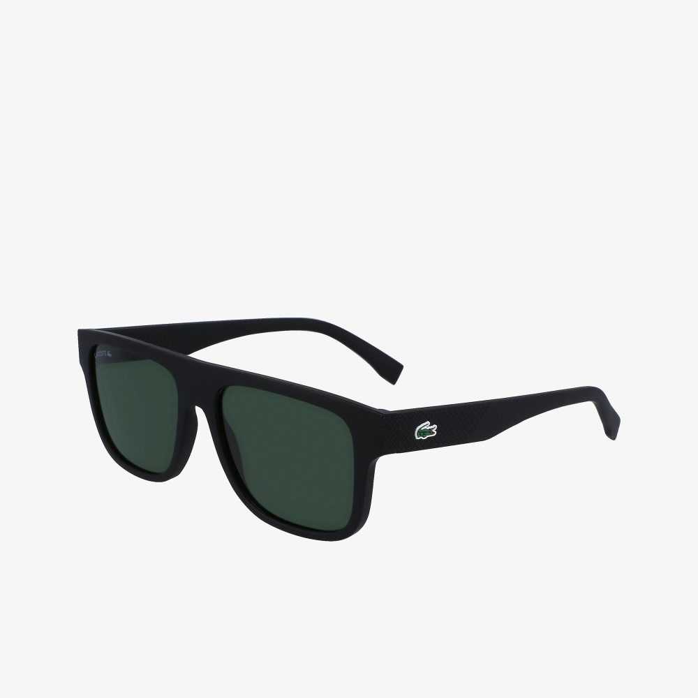 Lacoste Modified Rectangle Plant Based Resin L.12.12 Sunglasses Black/Blue | VUI-198267