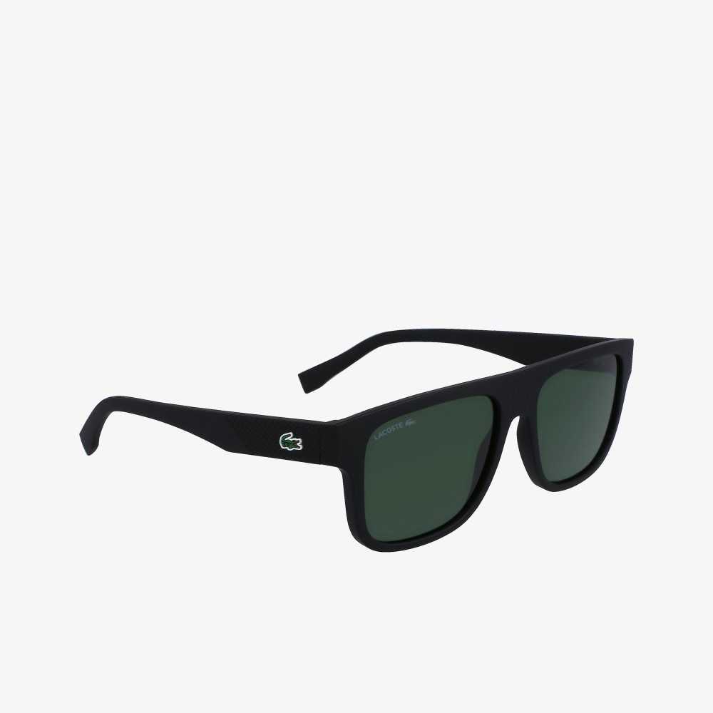 Lacoste Modified Rectangle Plant Based Resin L.12.12 Sunglasses Black/Blue | VUI-198267