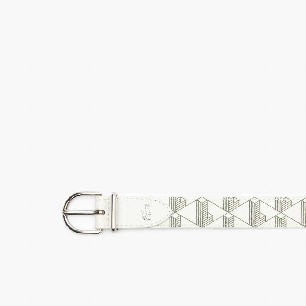 Lacoste Monogram Canvas Tongue Buckle Farine Sinople | TBP-092734