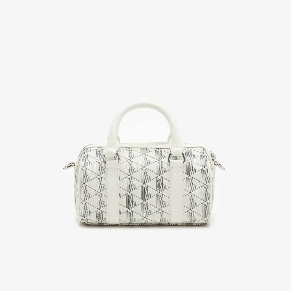 Lacoste Monogram Print Boston Bag Farine Sinople | IRE-173450