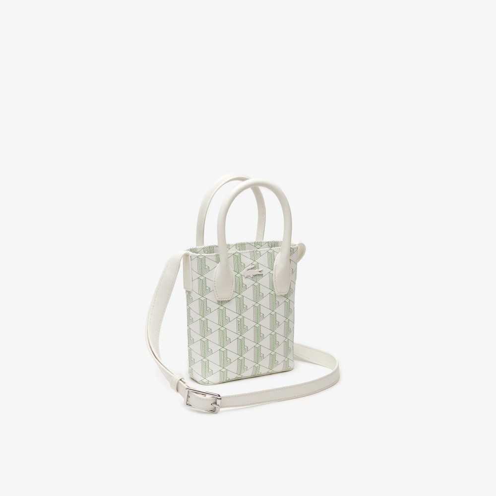 Lacoste Monogram Print Mini Satchel Mono Farine Estragon | LIZ-620458