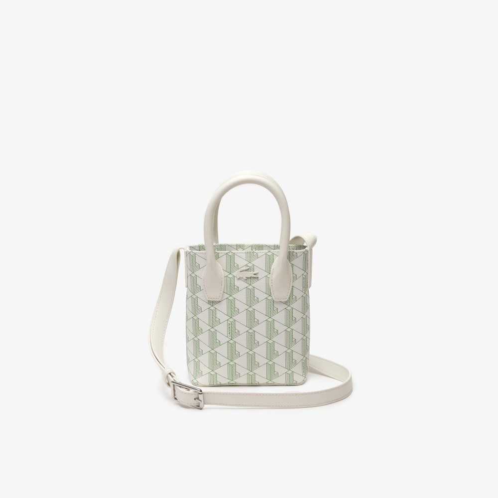 Lacoste Monogram Print Mini Satchel Mono Farine Estragon | LIZ-620458