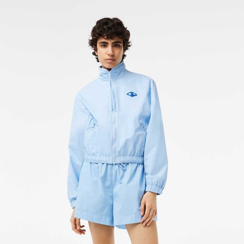 Lacoste Monogram Print Track Jacket Blue | IKE-923184