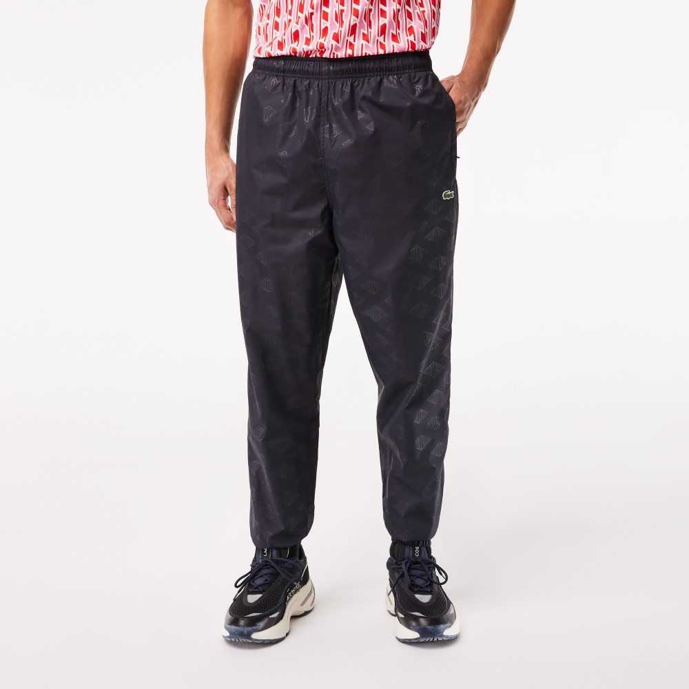 Lacoste Monogram Print Track Pants Black | FEA-102738