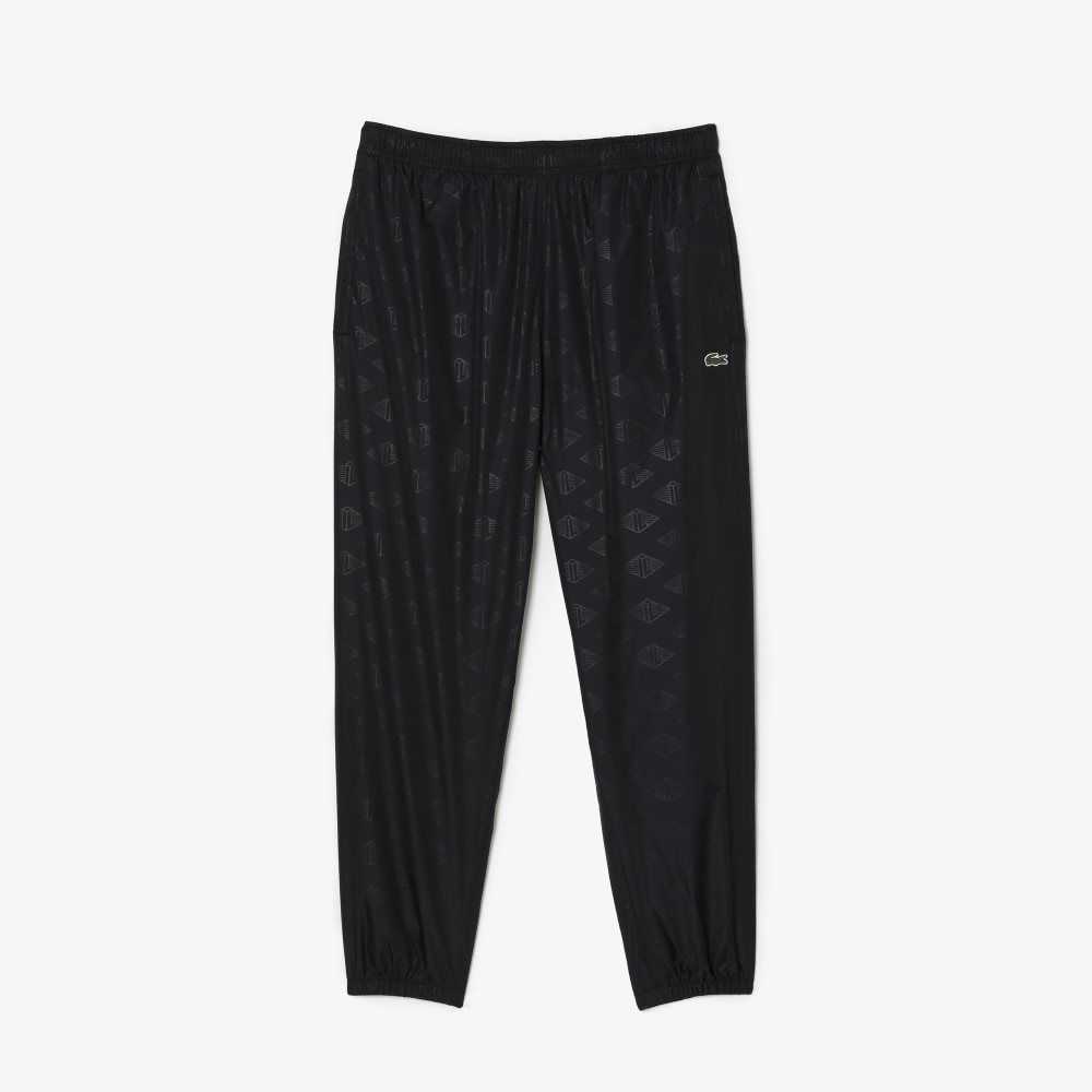 Lacoste Monogram Print Track Pants Black | FEA-102738