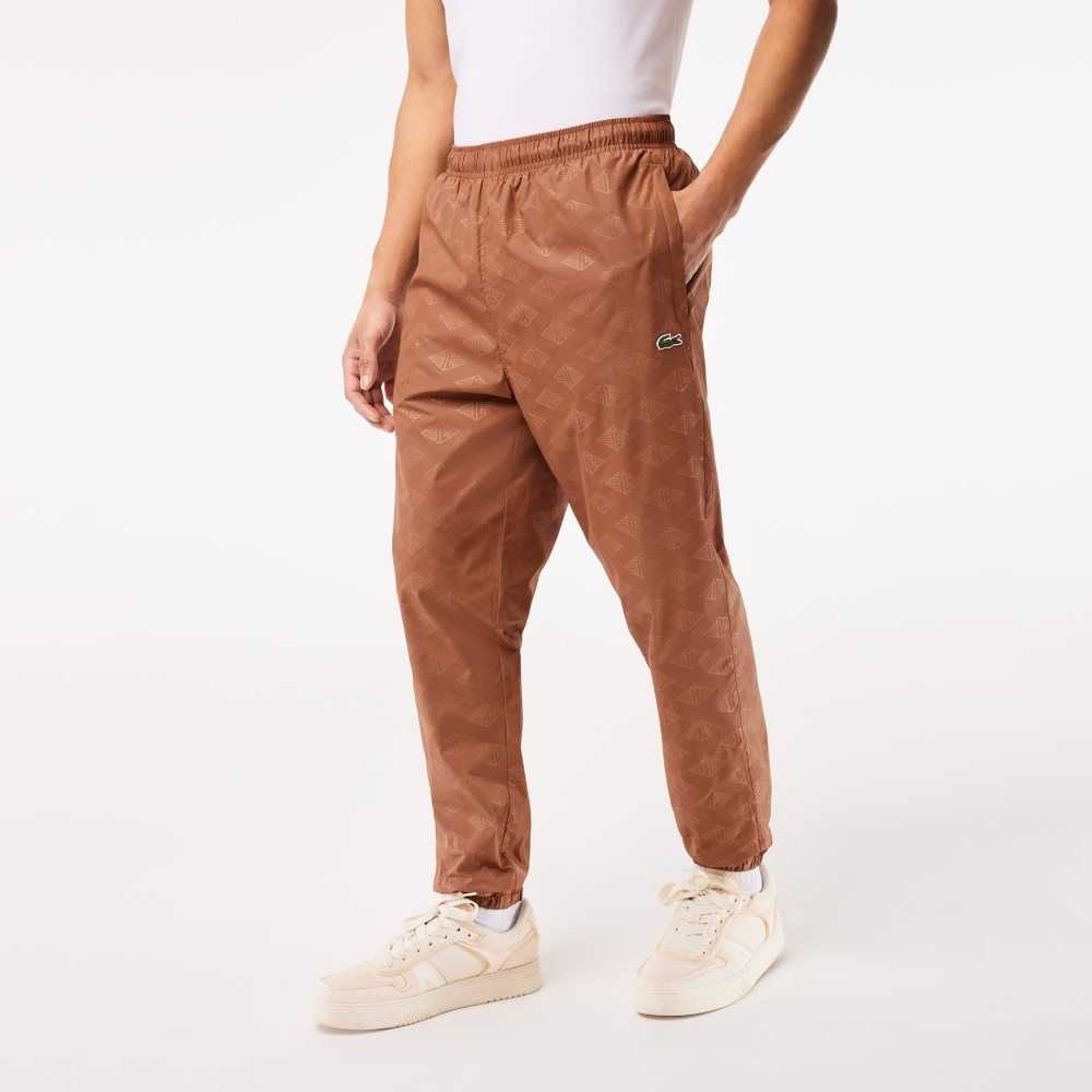 Lacoste Monogram Print Track Pants Light Brown | GYZ-763845