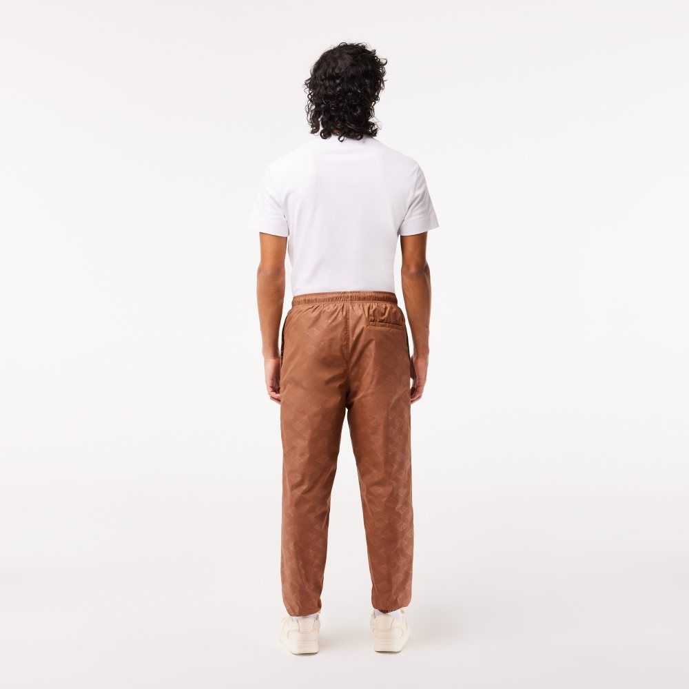 Lacoste Monogram Print Track Pants Light Brown | GYZ-763845