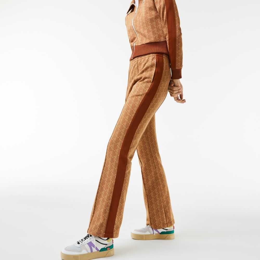 Lacoste Monogram Print Trackpants Beige / Brown | OWQ-267809