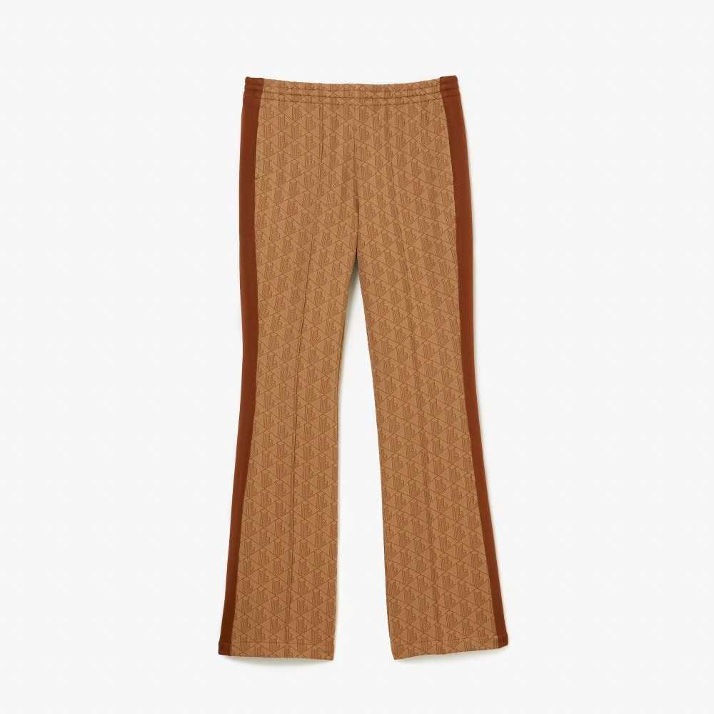 Lacoste Monogram Print Trackpants Beige / Brown | OWQ-267809