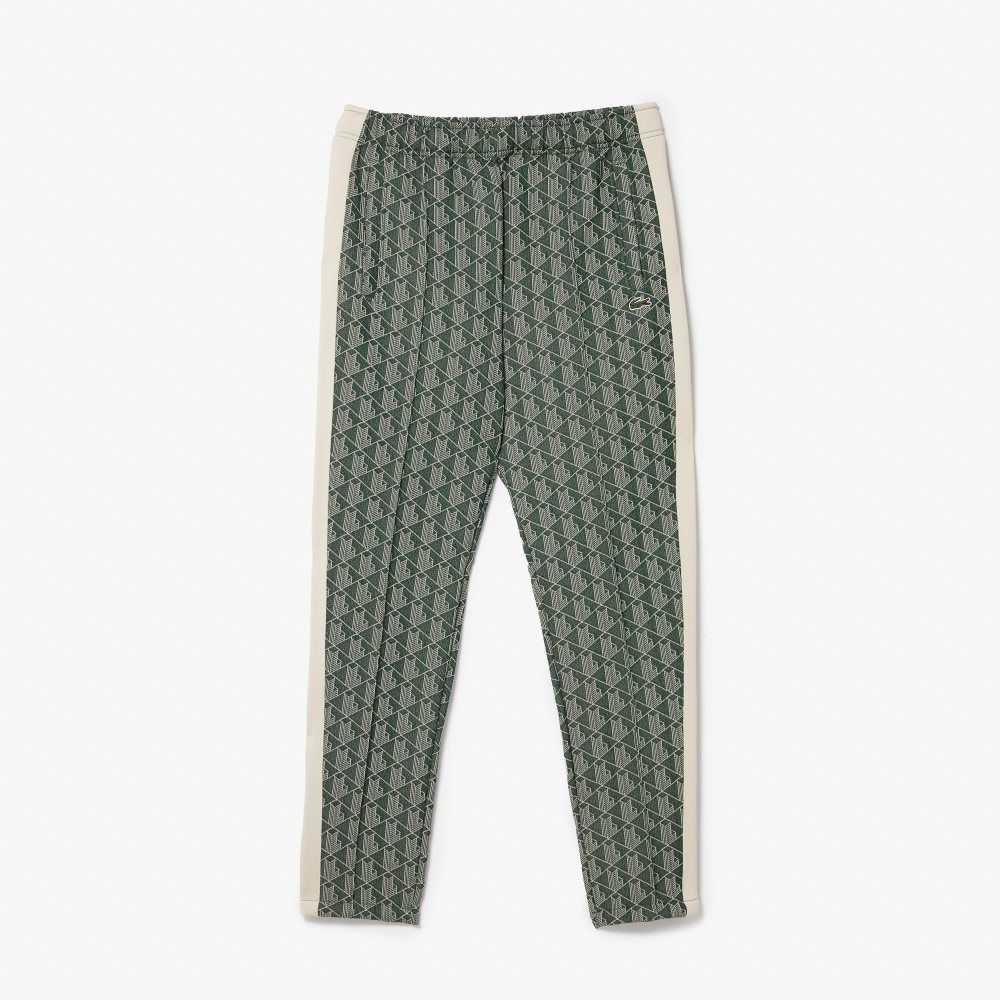 Lacoste Monogram Print Trackpants Green / Beige | GOF-983067